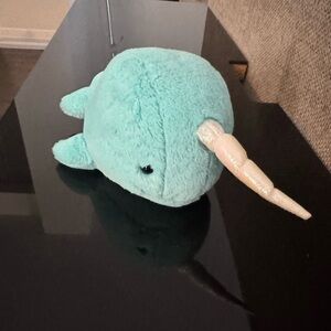 Jellycat Aqua Narwhal Plush with Pearlescent Horn
